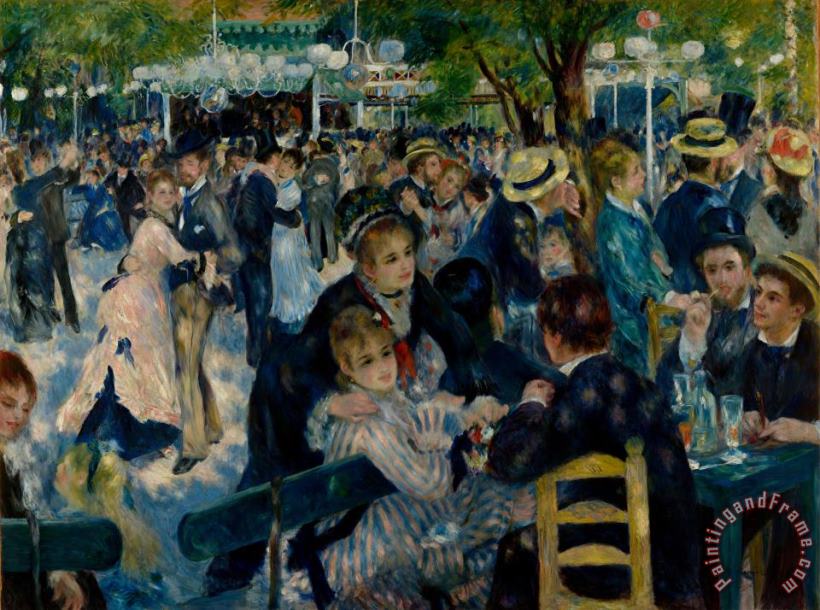 Bal Du Moulin De La Galette, Montmartre painting - Pierre Auguste Renoir Bal Du Moulin De La Galette, Montmartre Art Print