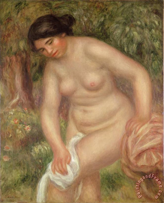 Bather Drying Herself painting - Pierre Auguste Renoir Bather Drying Herself Art Print