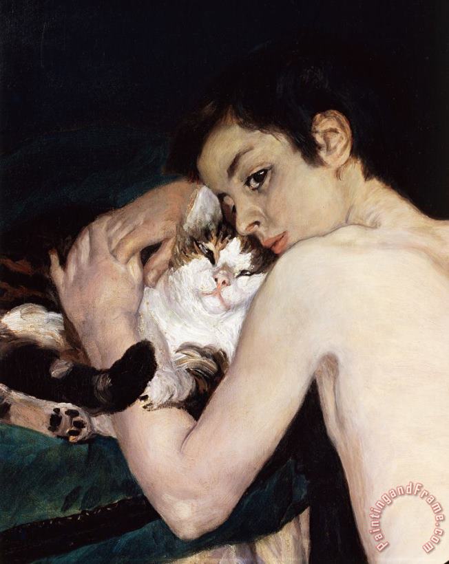 Boy With A Cat painting - Pierre Auguste Renoir Boy With A Cat Art Print