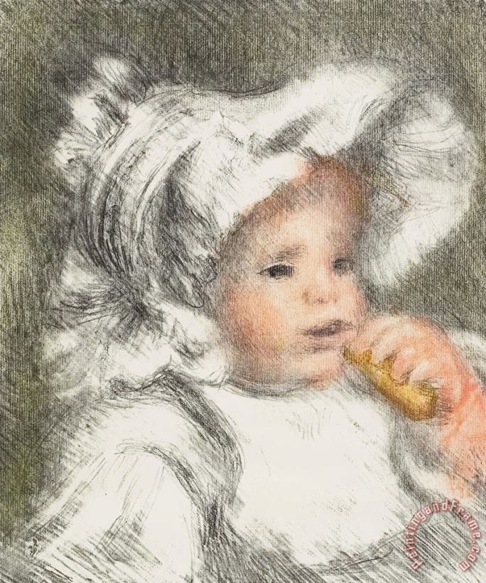 Child With A Biscuit painting - Pierre Auguste Renoir Child With A Biscuit Art Print