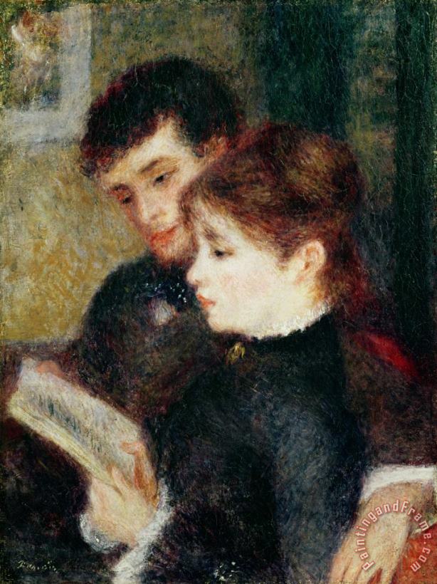 Couple Reading painting - Pierre Auguste Renoir Couple Reading Art Print