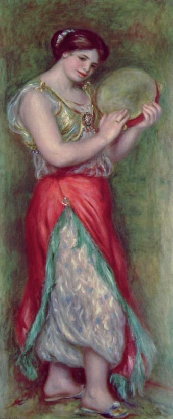 Dancing Girl with Tambourine painting - Pierre Auguste Renoir Dancing Girl with Tambourine Art Print