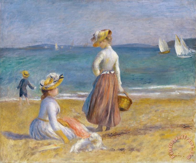 Figures on The Beach painting - Pierre Auguste Renoir Figures on The Beach Art Print