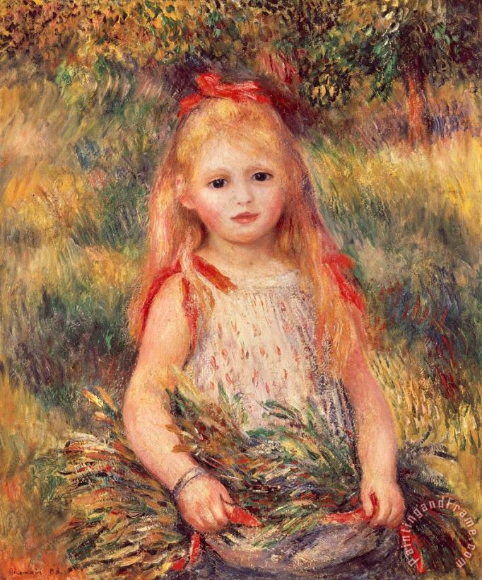 Girl With Sheaf Of Corn painting - Pierre Auguste Renoir Girl With Sheaf Of Corn Art Print