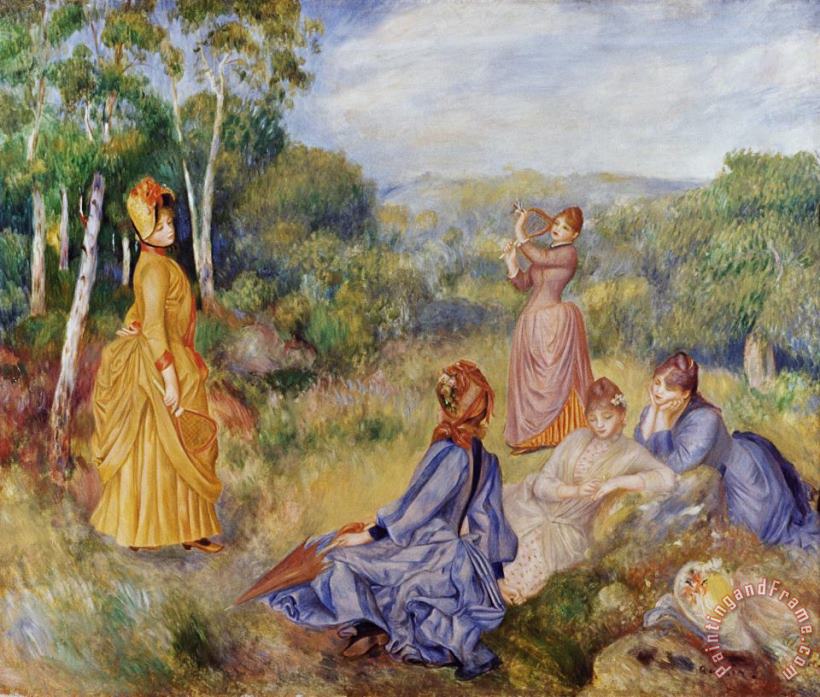 Pierre Auguste Renoir Girls Playing Battledore And Shuttlecock Art Print