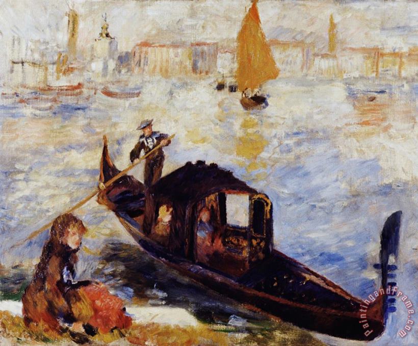 Pierre Auguste Renoir Gondola on The Grand Canal in Venice Art Painting