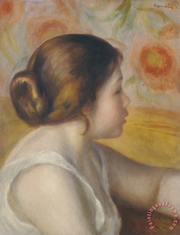 Head of a Young Girl (tete D'une Jeune Fille) painting - Pierre Auguste Renoir Head of a Young Girl (tete D'une Jeune Fille) Art Print