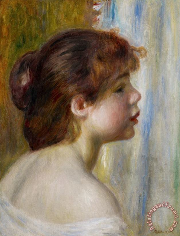 Pierre Auguste Renoir Head Of A Young Woman Art Print