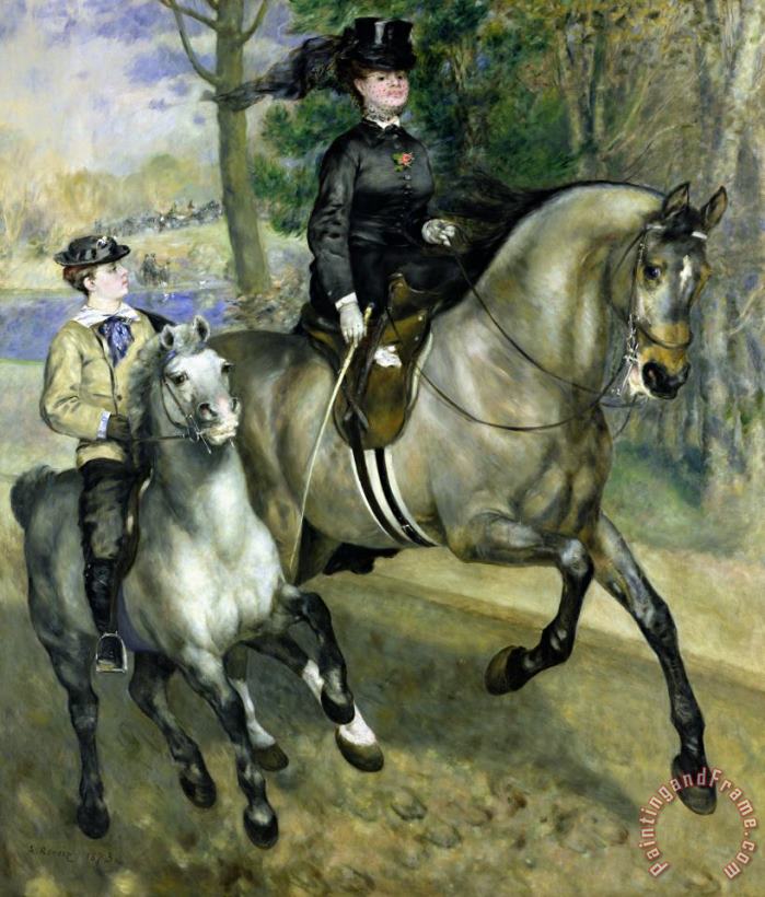Pierre Auguste Renoir Horsewoman in the Bois de Boulogne Art Print
