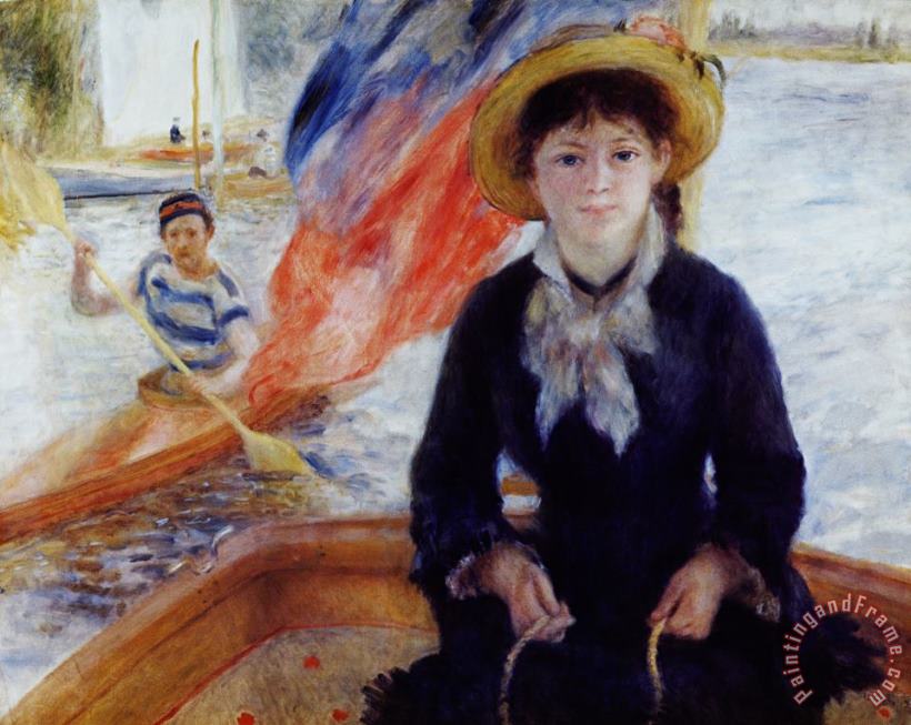 Pierre Auguste Renoir In a Dinghy Art Painting