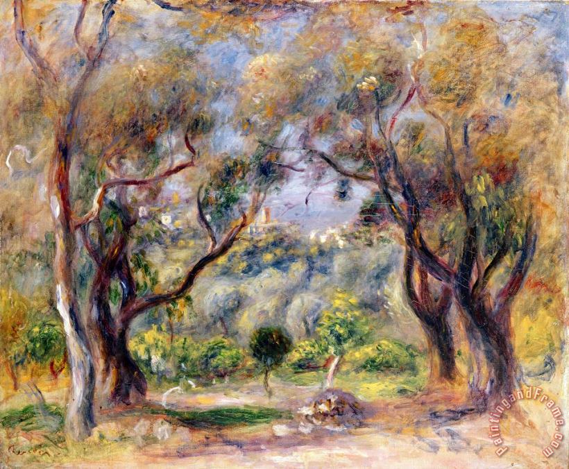 Landscape at Cagnes painting - Pierre Auguste Renoir Landscape at Cagnes Art Print