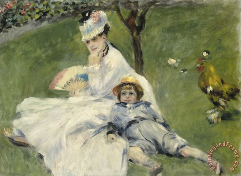 Pierre Auguste Renoir Madame Monet And Her Son Art Print