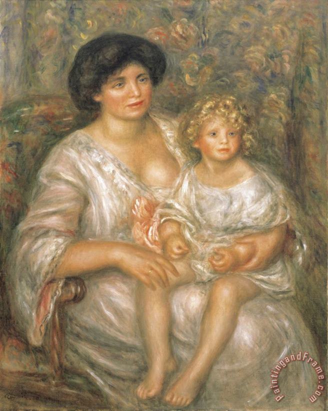 Pierre Auguste Renoir Mother And Child (madame Thurneyssen And Her Daughter) Art Print