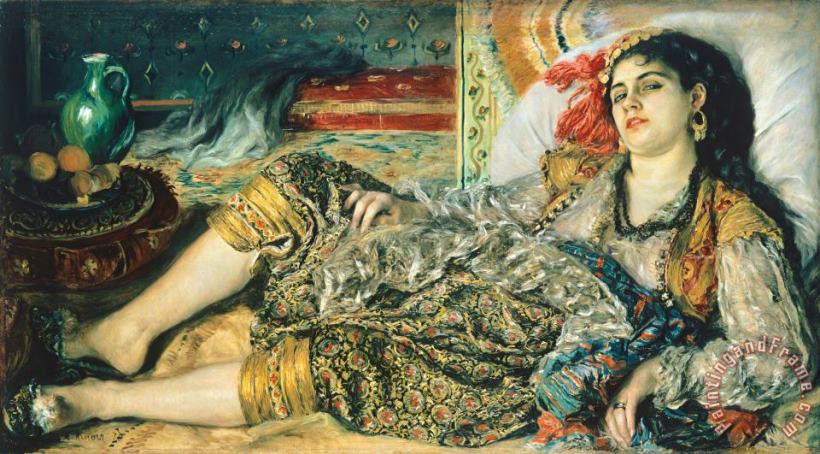 Odalisque An Algerian Woman painting - Pierre Auguste Renoir Odalisque An Algerian Woman Art Print