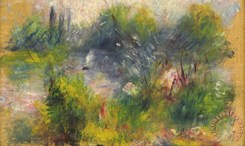 Pierre Auguste Renoir On The Shore of The Seine (paysage Bord Du Seine) Art Print