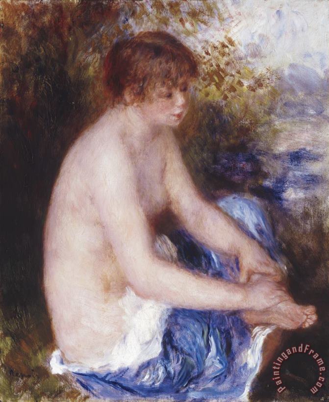 Petite Nu Bleu (little Blue Nude) painting - Pierre Auguste Renoir Petite Nu Bleu (little Blue Nude) Art Print