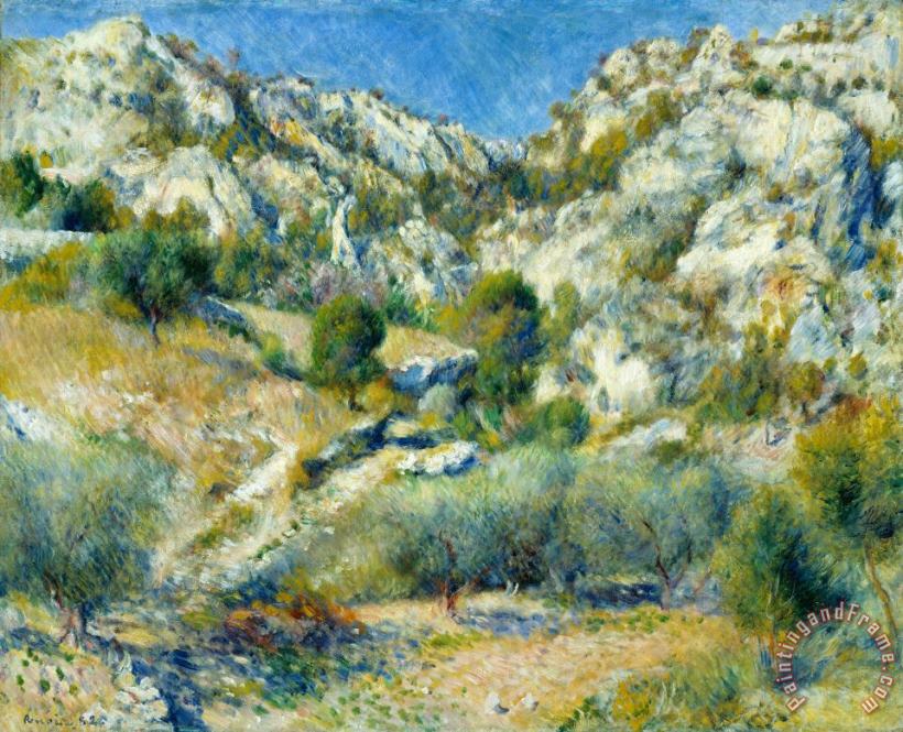 Rocky Crags at L'estaque painting - Pierre Auguste Renoir Rocky Crags at L'estaque Art Print