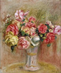 Pierre Auguste Renoir Roses in a Sevres Vase