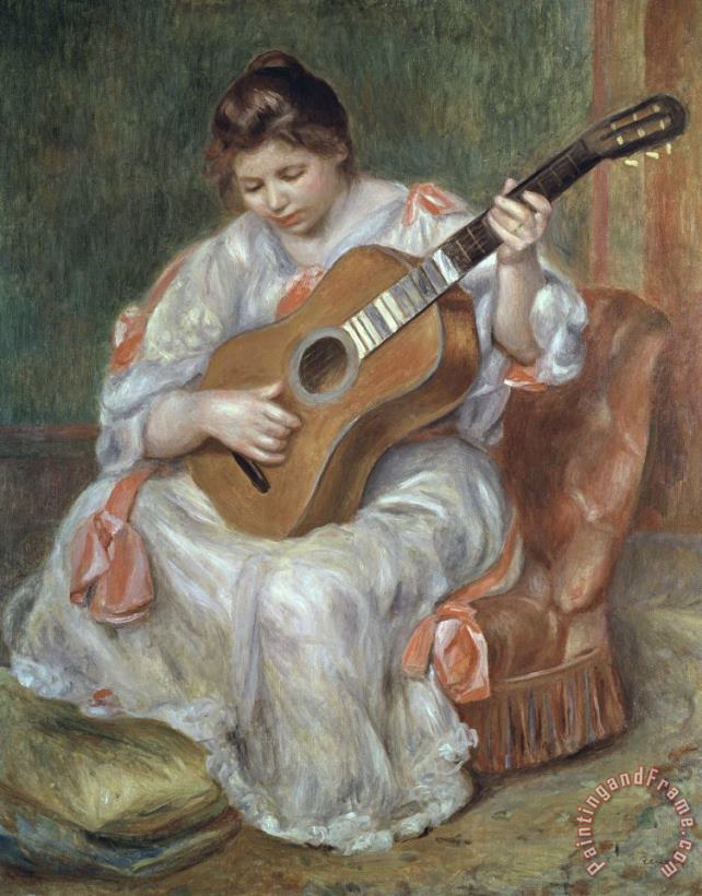 The Guitar Player painting - Pierre Auguste Renoir The Guitar Player Art Print