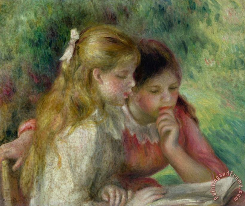 The Reading painting - Pierre Auguste Renoir The Reading Art Print