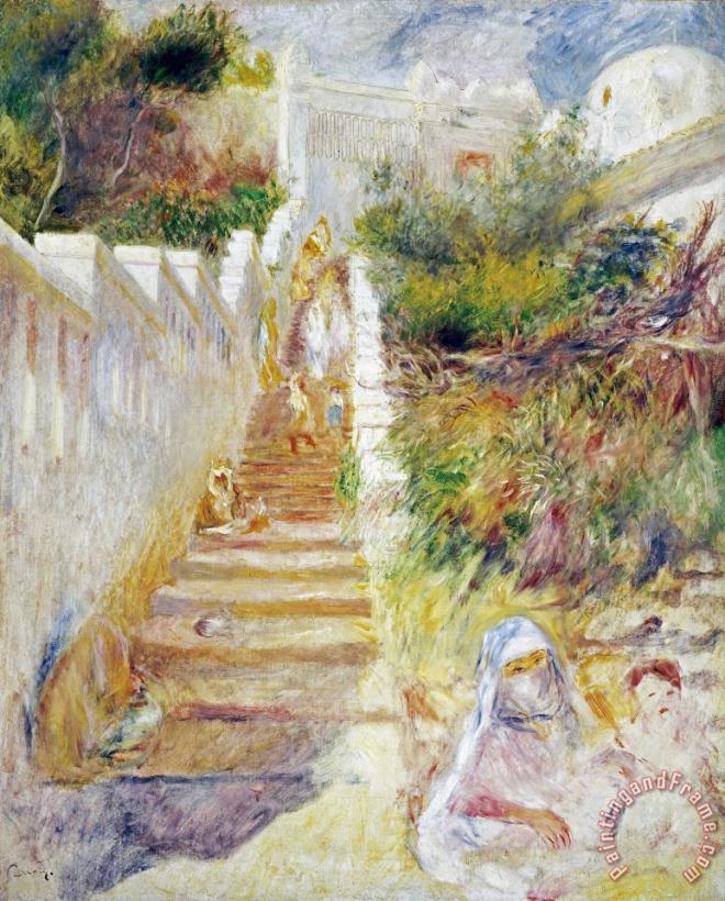 The Steps, Algiers painting - Pierre Auguste Renoir The Steps, Algiers Art Print