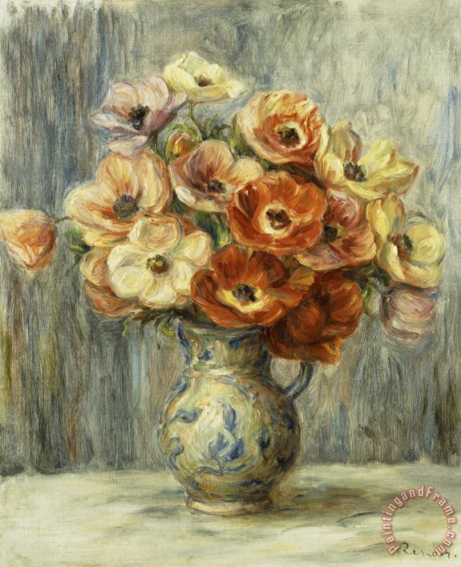Pierre Auguste Renoir Vase D'anemones Art Painting