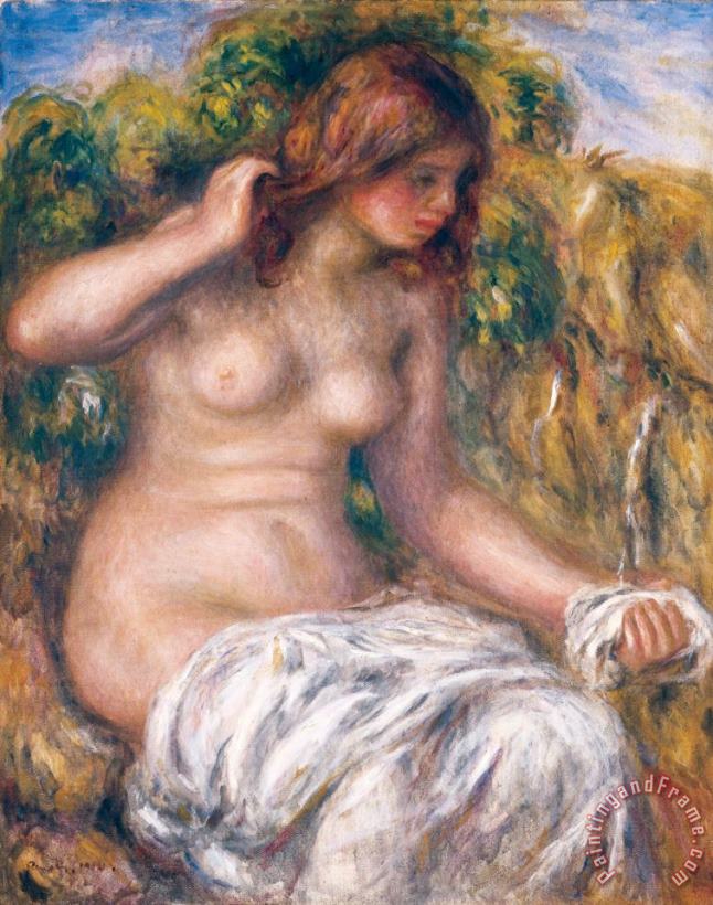 Woman by Spring painting - Pierre Auguste Renoir Woman by Spring Art Print