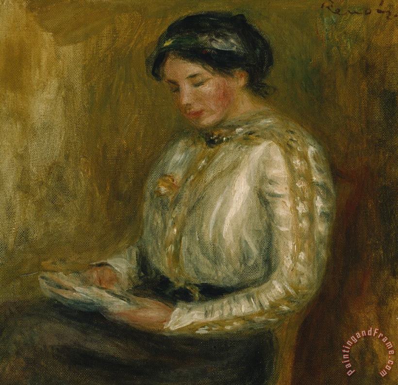 Woman Reading painting - Pierre Auguste Renoir Woman Reading Art Print