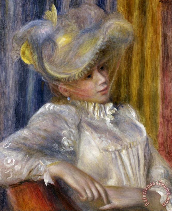 Woman with a Hat painting - Pierre Auguste Renoir Woman with a Hat Art Print