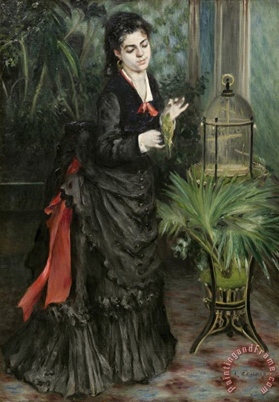 Woman with Parrot (la Femme a La Perruche) painting - Pierre Auguste Renoir Woman with Parrot (la Femme a La Perruche) Art Print