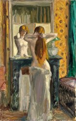 Pierre Bonnard Femme a Demi Nue Ou Nu Se Coiffant Devant La Glace