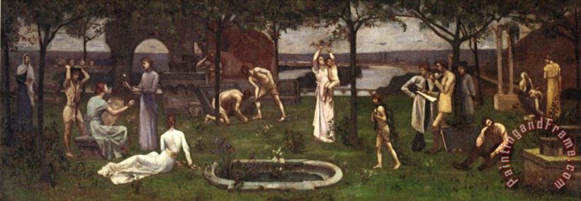 Between Art And Nature painting - Pierre Cecile Puvis De Chavannes Between Art And Nature Art Print