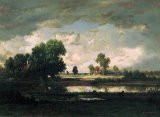 The Pool with a Stormy Sky Prints - The Pool with a Stormy Sky by Pierre Etienne Theodore Rousseau