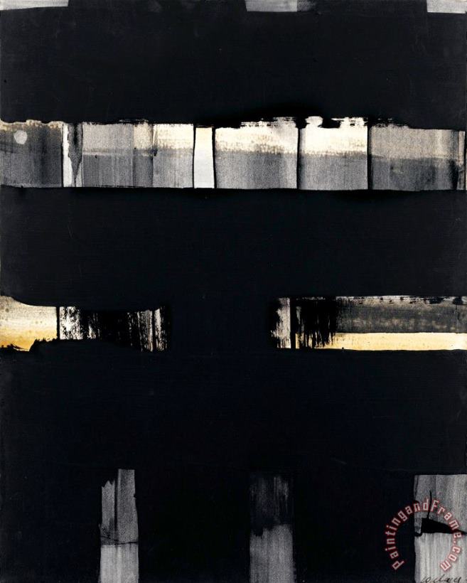 Pierre Soulages Gouache 65 X 50 Cm, 1973 Art Painting