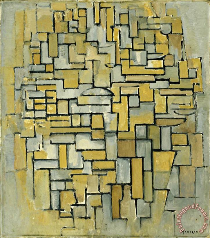 Piet Mondrian Composition in Brown And Gray Art Print