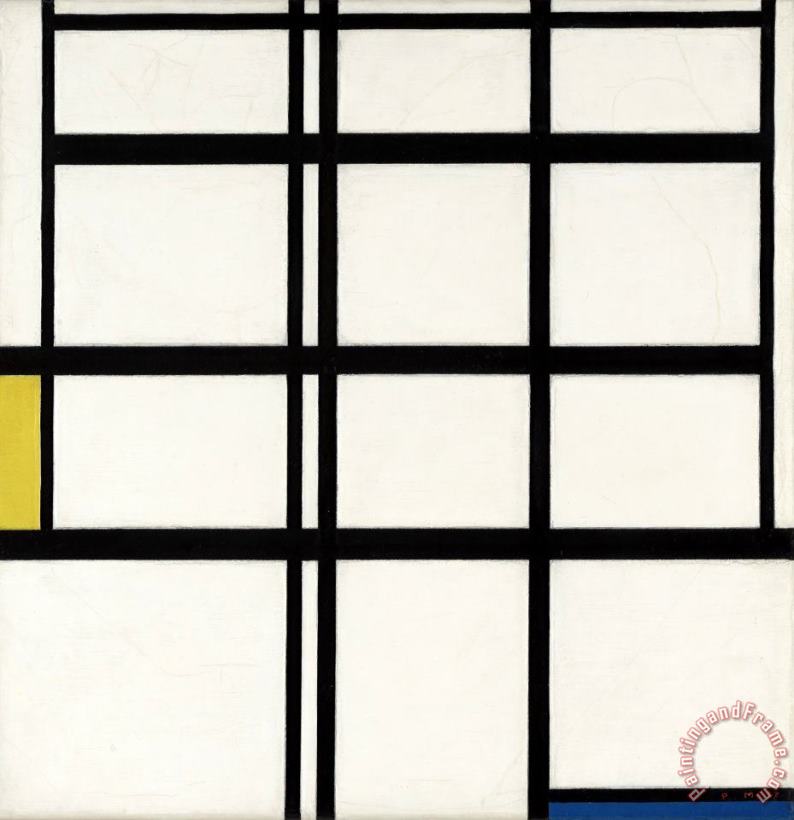 Piet Mondrian Composition in Yellow, Blue, And White, I Art Painting
