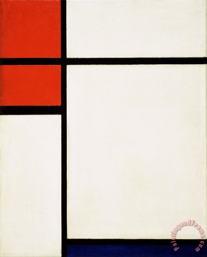 Piet Mondrian Composition with Red And Blue Art Painting