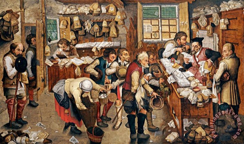 Pieter Bruegel the Elder Peasants Paying Tithes Art Print