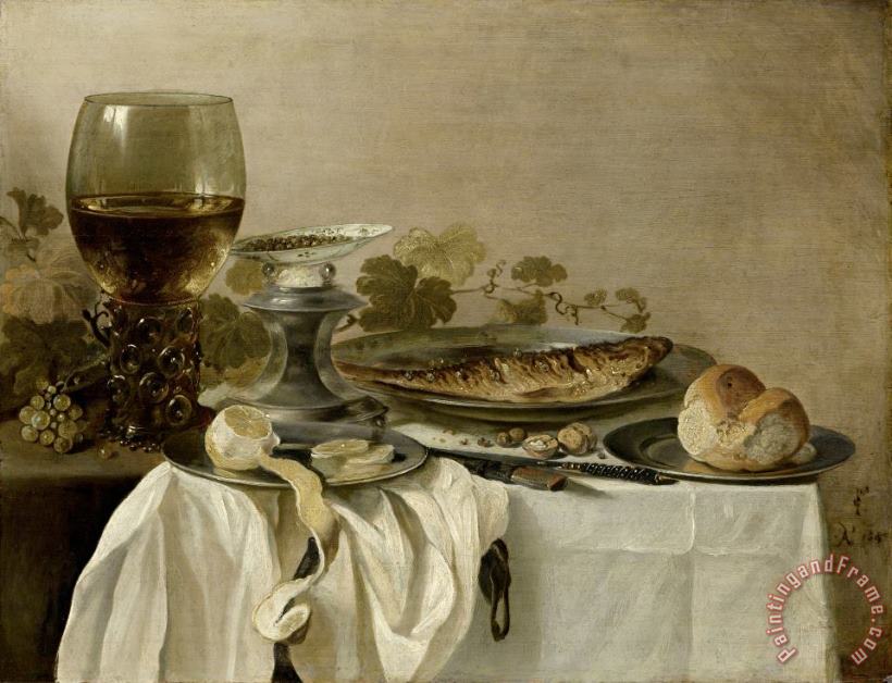 Still Life with a Fish painting - Pieter Claesz Still Life with a Fish Art Print