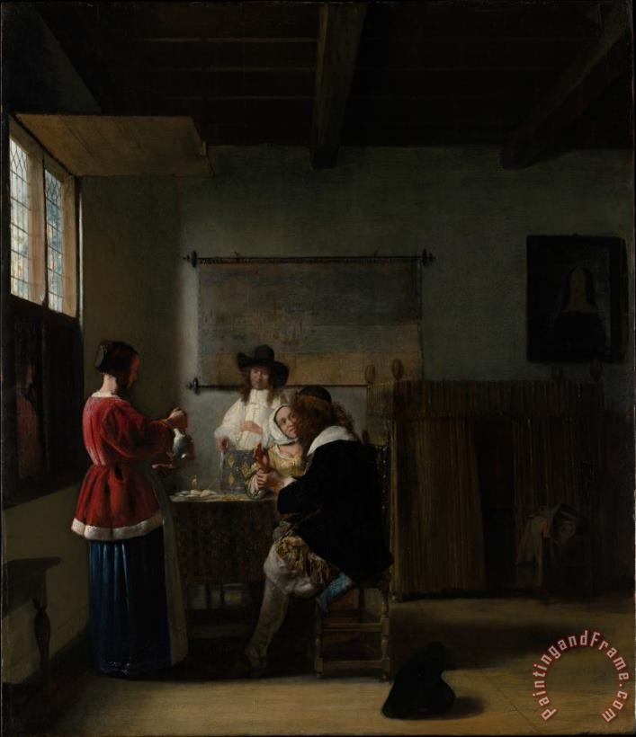 Pieter de Hooch The Visit Art Painting
