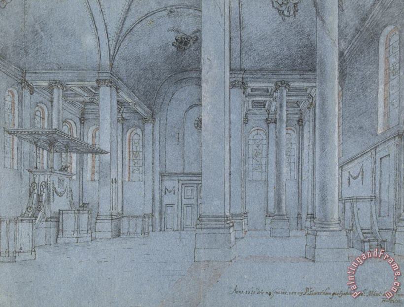 Pieter Jansz Saenredam Interieur Van De Nieuwe Kerk in Haarlem Art Print
