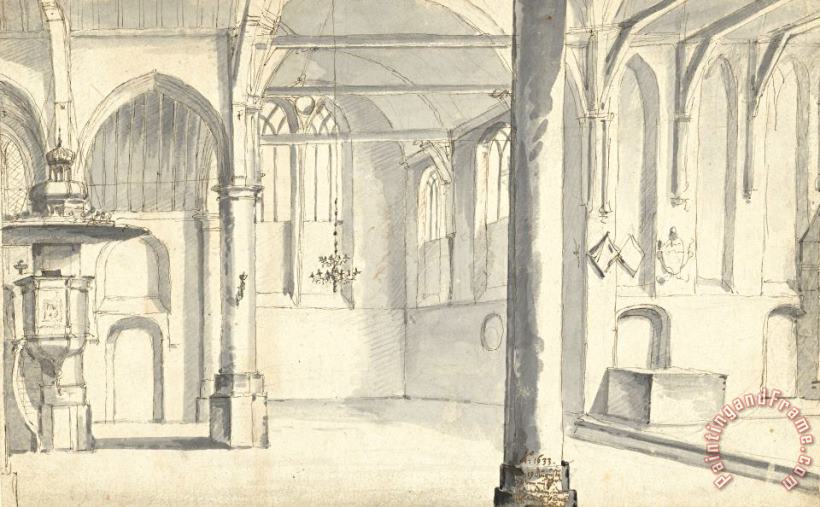 Pieter Jansz Saenredam Interieur Van De Sint Odulphuskerk Te Assendelft Art Print