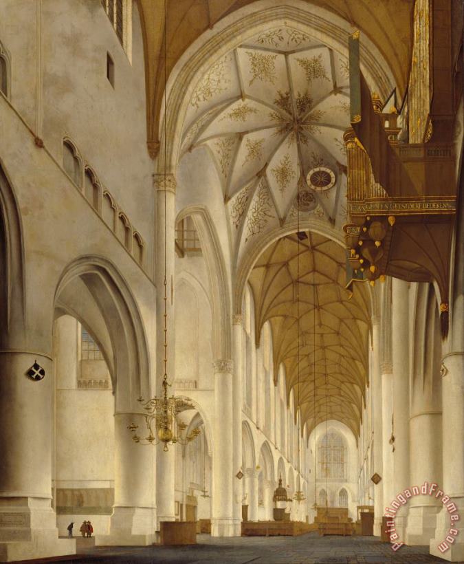 The Interior of St Bavo's Church, Haarlem (the 'grote Kerk') painting - Pieter Jansz Saenredam The Interior of St Bavo's Church, Haarlem (the 'grote Kerk') Art Print