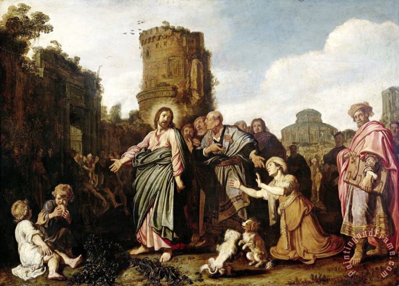 Pieter Lastman Christ And The Canaanite Woman Art Print