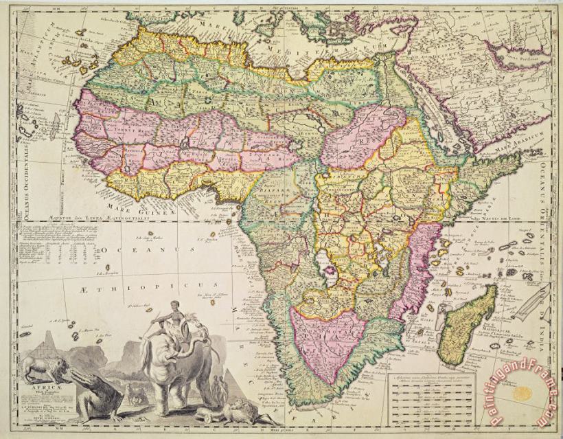 Pieter Schenk Map of Africa Art Painting