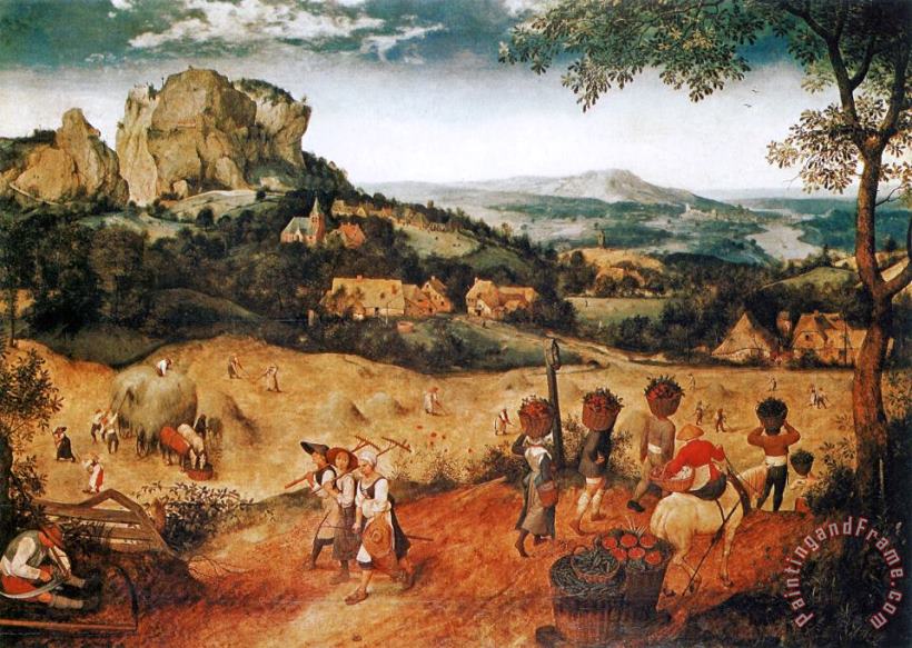 Die Heuernte painting - Pieter the Elder Bruegel Die Heuernte Art Print