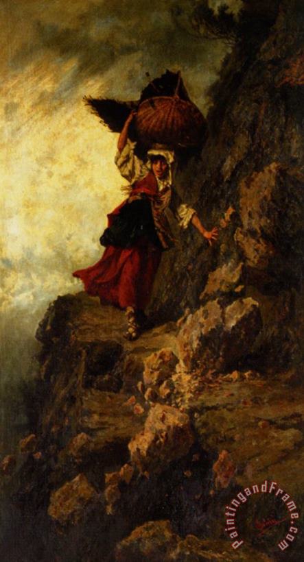 Pietro Gabrini On The Mountain Art Painting