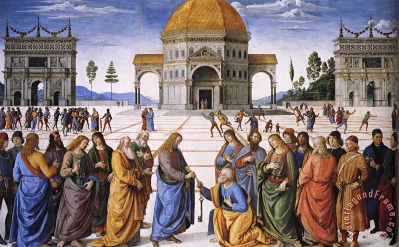 Pietro Perugino Christ Handing The Keys to St. Peter Art Painting