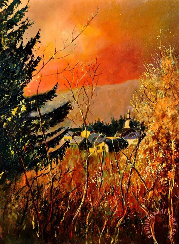 Pol Ledent Autumn in Rochehaut Art Painting