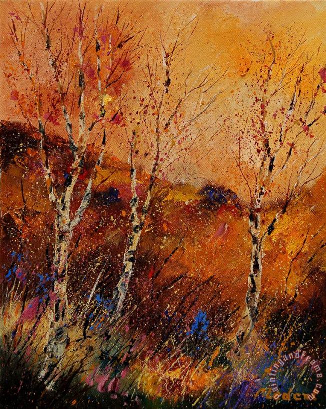 Autumn landscape 45 painting - Pol Ledent Autumn landscape 45 Art Print